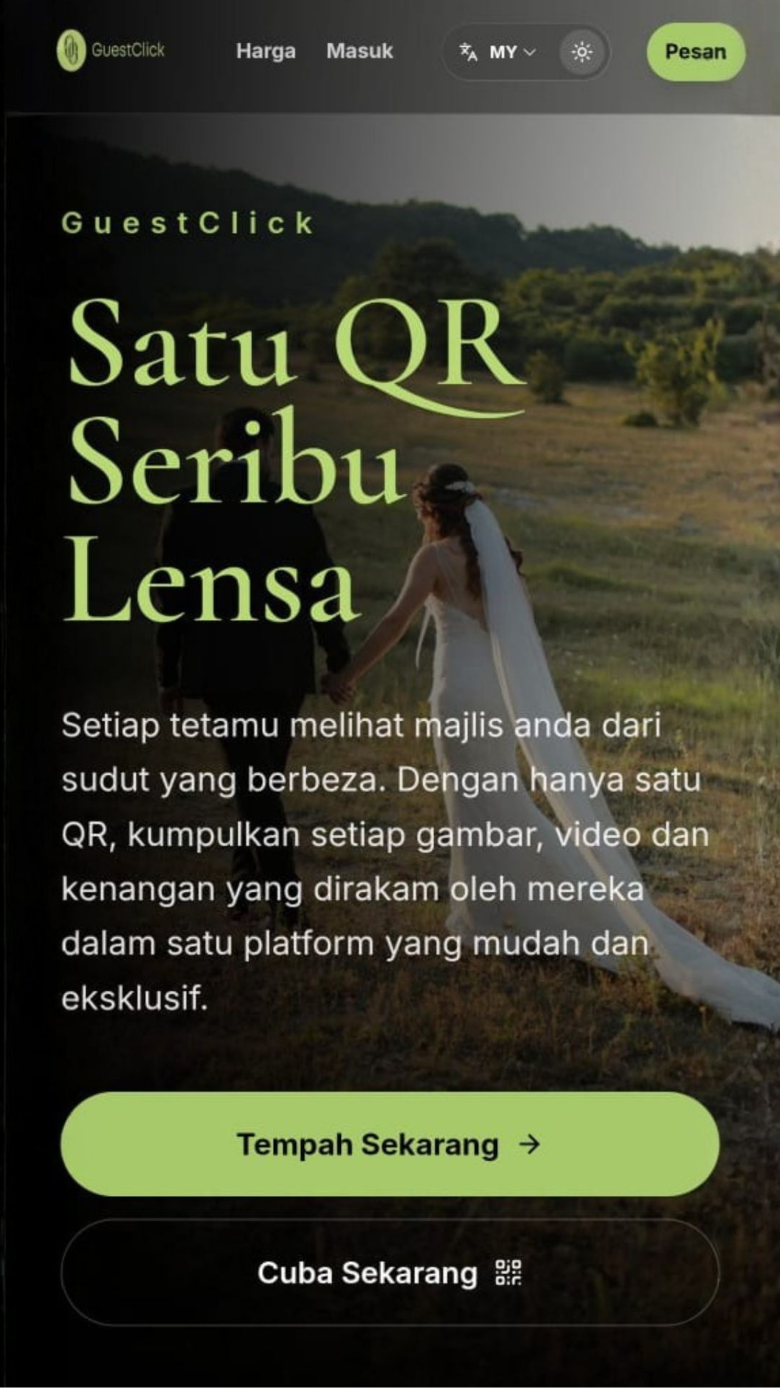 Pasangan pengantin dalam paparan GuestClick